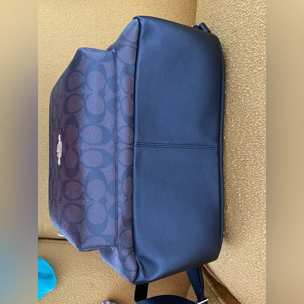 Coach Signature Black & Brown Charlie Medium Backpack EUC - Picture 10 of 11